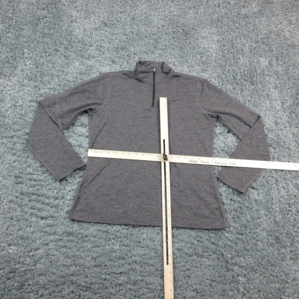 Nike Pro Pullover Womens Large Gray Dri-FIT 1/4 Zip Training Athletic BV4106-080